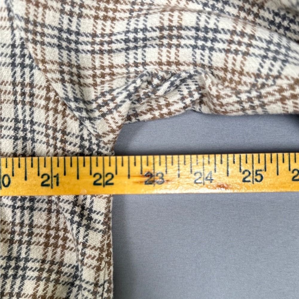 Bohme Plaid Button Down Shacket Jacket Brown Cream Small C91193A - Picture 3 of 9